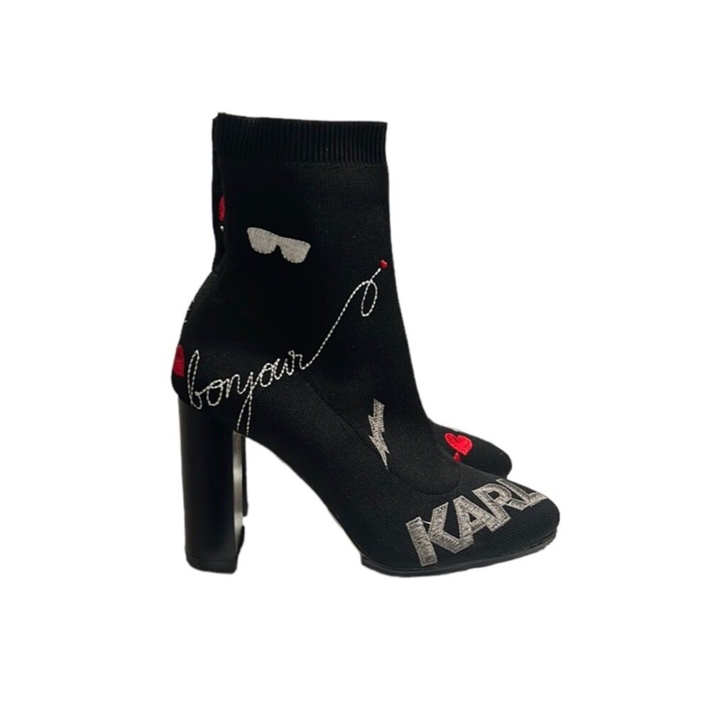 Karl Lagerfeld Paris Shira Slip on Knit Booties Size 5.5